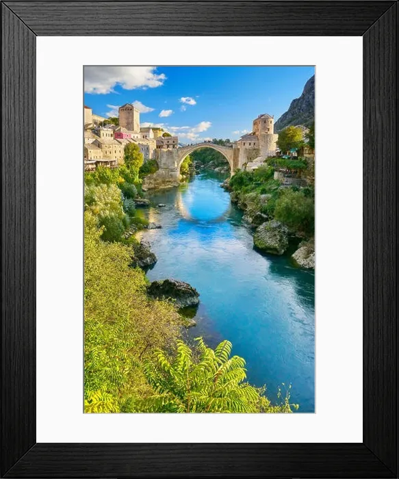 Framed Print : Stari Most or Old Bridge, Neretva River, Mostar, Bosnia and Herzegovina Framed Print : Stari Most or Old Bridge, Neretva River, Mostar, Bosnia and Herzegovina