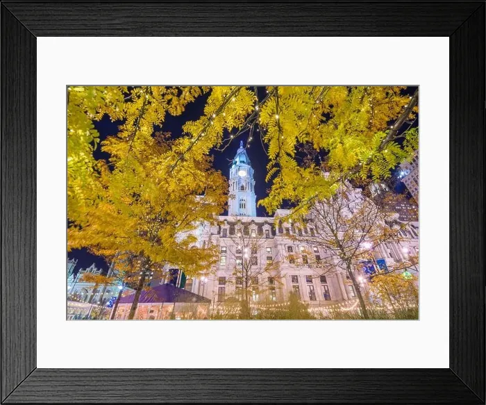Framed Print : Philadelphia, Pennsylvania, USA at City Hall Tower during an autumn evening Framed Print : Philadelphia, Pennsylvania, USA at City Hall Tower during an autumn evening