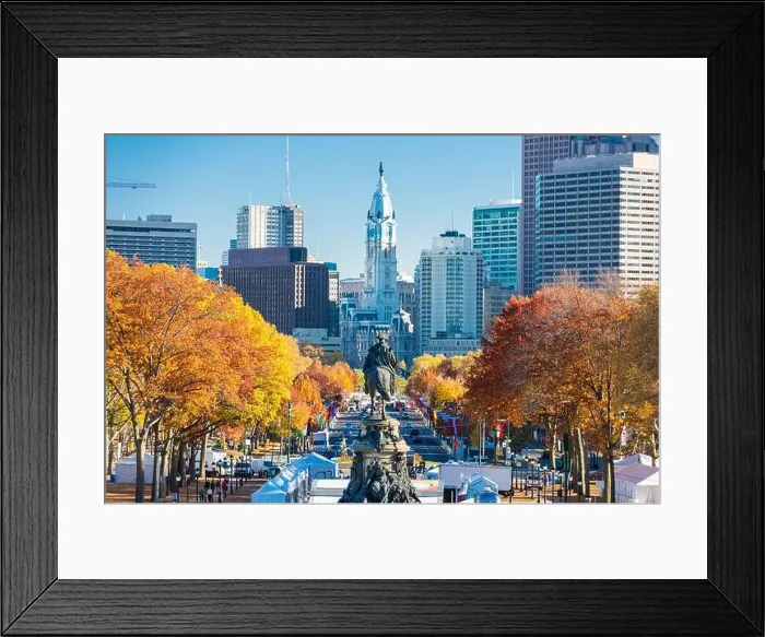 Framed Print : Philadelphia, Pennsylvania, USA in autumn overlooking Benjamin Franklin Parkway Framed Print : Philadelphia, Pennsylvania, USA in autumn overlooking Benjamin Franklin Parkway