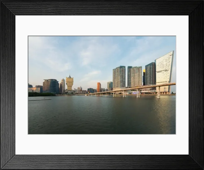 Framed Print : Image of Macau (Macao), China. Skyscraper hotel and casino building at downtown in Macau (Macao)
