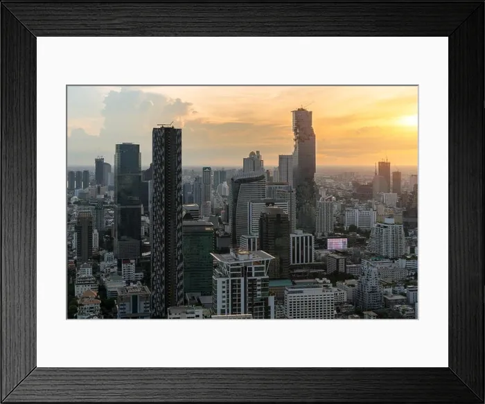 Framed Print : Modern building in Bangkok business district at Bangkok city with skyline before sunset, Thailand Framed Print : Modern building in Bangkok business district at Bangkok city with skyline before sunset, Thailand