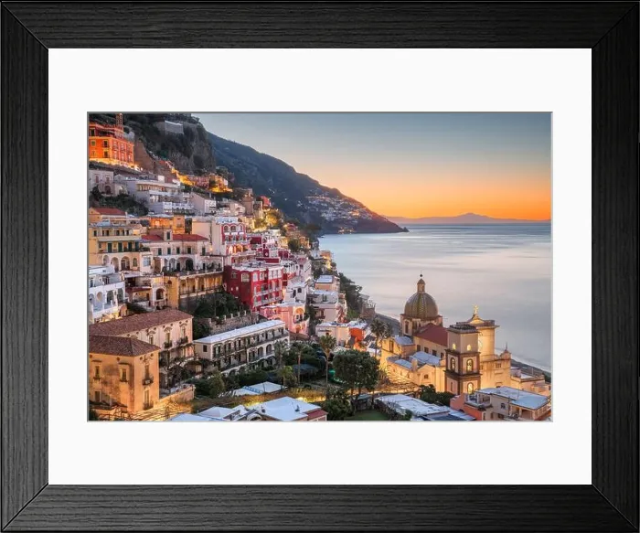 Framed Print : Positano, Italy along the Amalfi Coast at dusk Framed Print : Positano, Italy along the Amalfi Coast at dusk