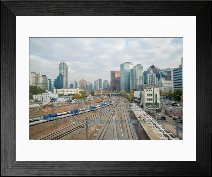 Framed Print : Seoul KTX train traffic in Seoul City, South Korea Framed Print : Seoul KTX train traffic in Seoul City, South Korea
