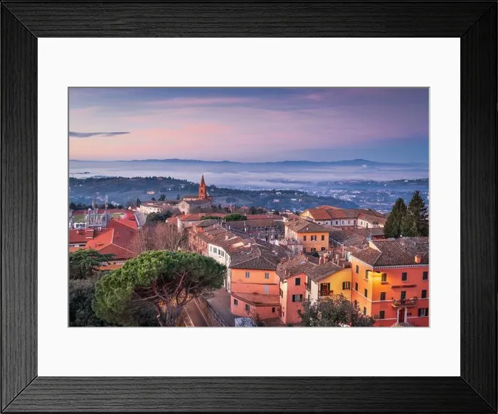 Framed Print : Perugia, Italy town skyline in the morning Framed Print : Perugia, Italy town skyline in the morning
