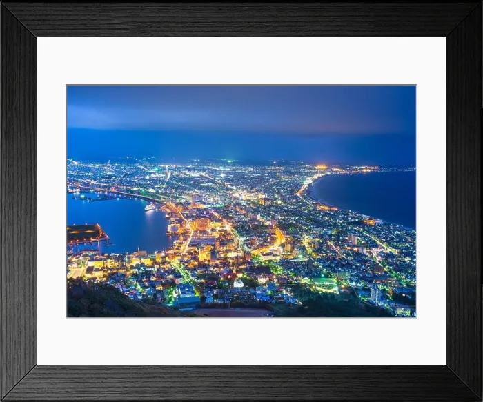 Framed Print : Hakodate, Hokkaido, Japan city skyline from Mt. Hakodate at night Framed Print : Hakodate, Hokkaido, Japan city skyline from Mt. Hakodate at night