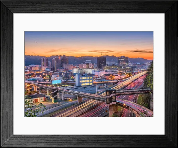 Framed Print : Charleston, West Virginia, USA skyline at twilight Framed Print : Charleston, West Virginia, USA skyline at twilight