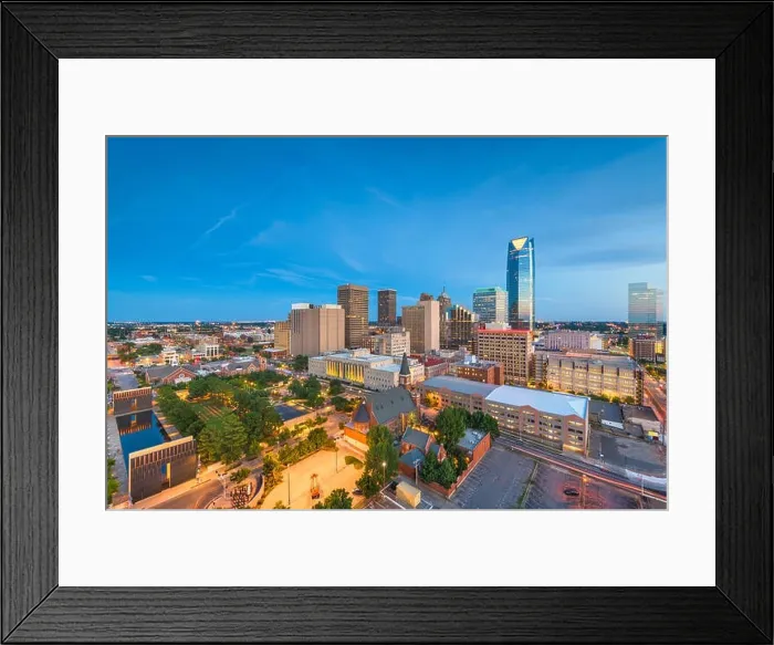 Framed Print : Oklahoma City, Oklahoma, USA downtown skyline at twilight Framed Print : Oklahoma City, Oklahoma, USA downtown skyline at twilight