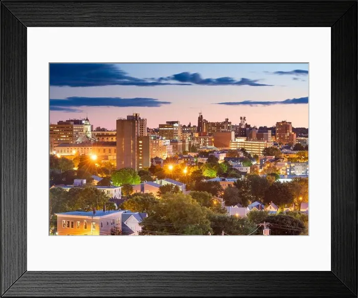 Framed Print : Portland, Maine, USA downtown skyline Framed Print : Portland, Maine, USA downtown skyline