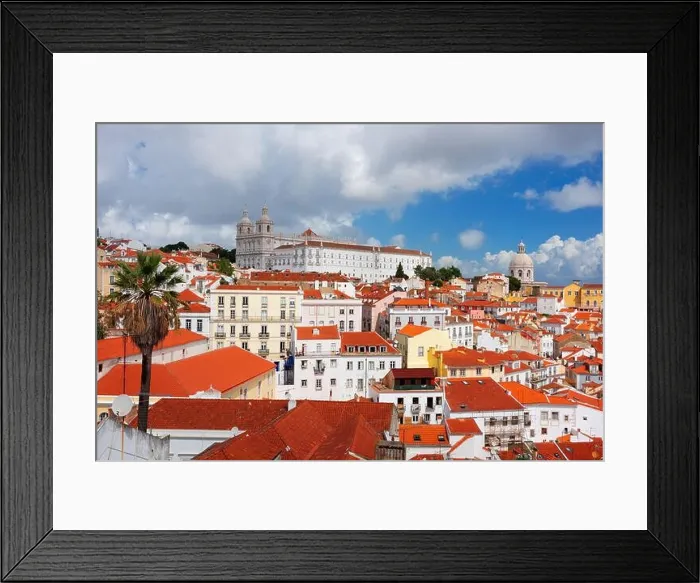 Framed Print : Lisbon, Portugal city skyline over the Alfama district Framed Print : Lisbon, Portugal city skyline over the Alfama district
