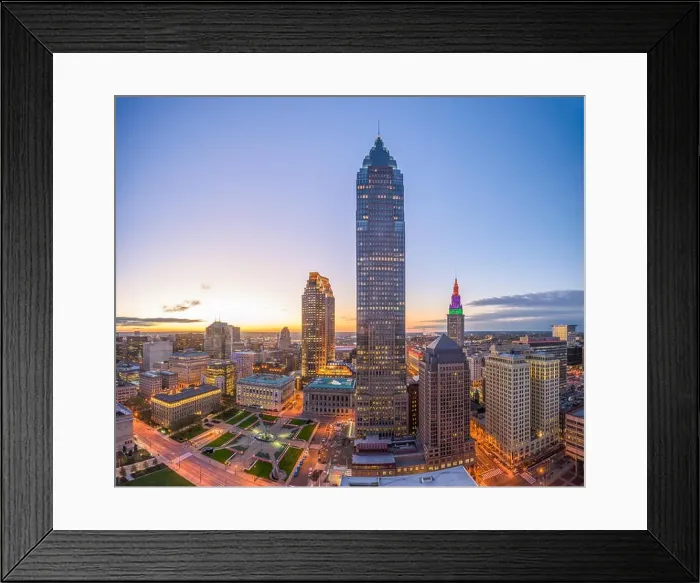 Framed Print : Cleveland, Ohio, USA downtown city skyline Framed Print : Cleveland, Ohio, USA downtown city skyline