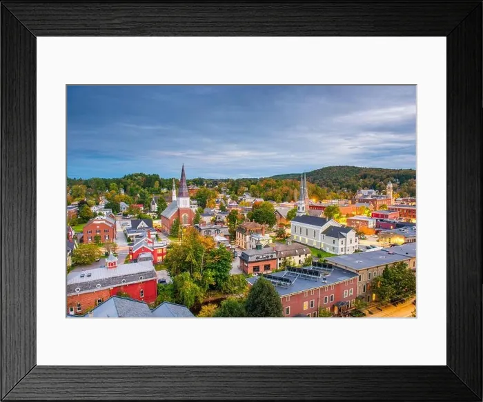Framed Print : Montpelier, Vermont, USA town skyline Framed Print : Montpelier, Vermont, USA town skyline