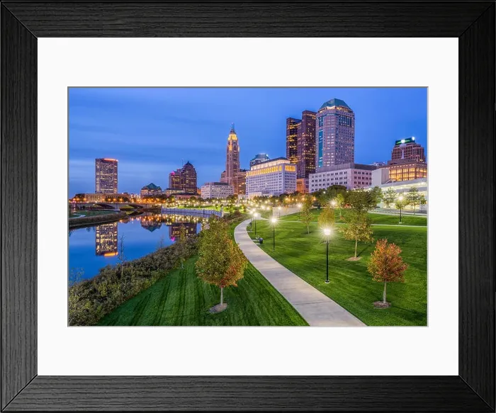 Framed Print : Columbus, Ohio, USA skyline and park Framed Print : Columbus, Ohio, USA skyline and park