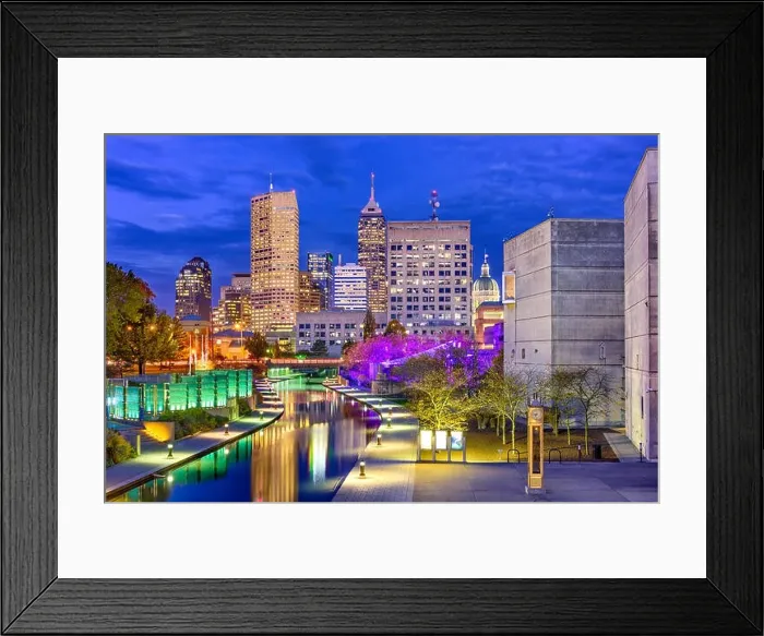 Framed Print : Indianapolis, Indiana, USA skyline on the Canal Walk Framed Print : Indianapolis, Indiana, USA skyline on the Canal Walk