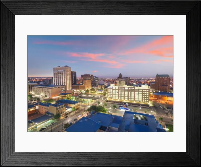 Framed Print : El Paso, Texas, USA downtown cityscape at dusk Framed Print : El Paso, Texas, USA downtown cityscape at dusk