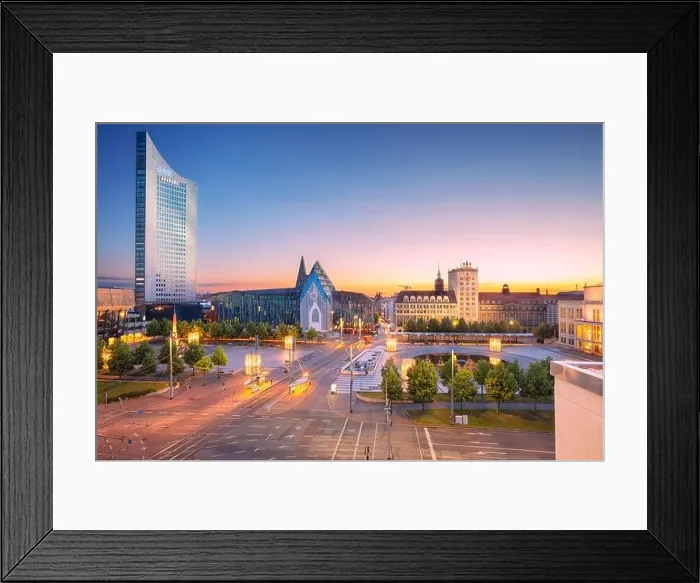 Framed Print : Leipzig, Germany. Cityscape image of Leipzig downtown during beautiful sunset Framed Print : Leipzig, Germany. Cityscape image of Leipzig downtown during beautiful sunset