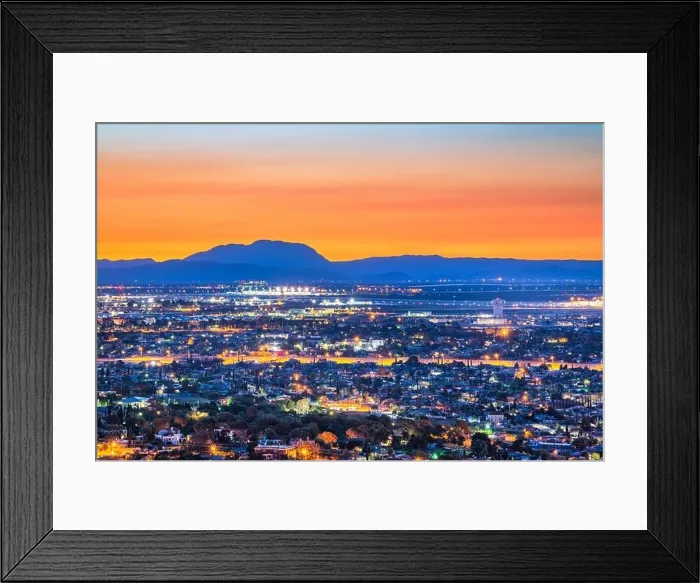 Framed Print : El Paso, Texas, USA downtown city skyline in the morning with mountains Framed Print : El Paso, Texas, USA downtown city skyline in the morning with mountains
