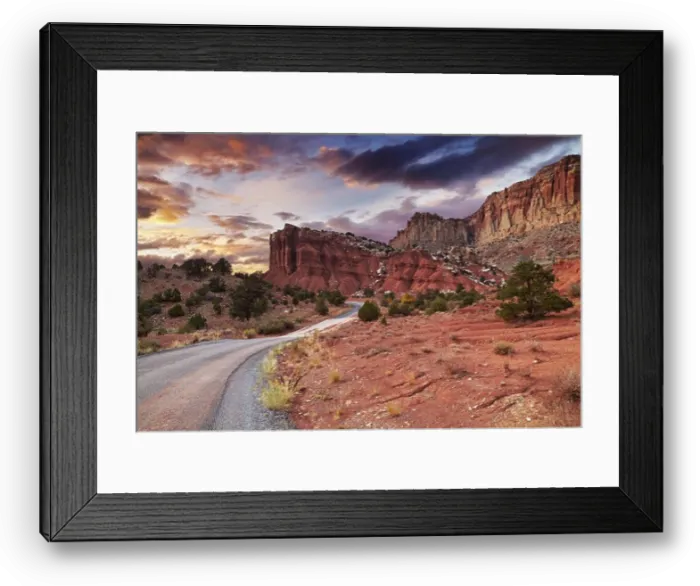 Framed Print : Sunset in Utah desert, Capitol Reef national park, USA Framed Print : Sunset in Utah desert, Capitol Reef national park, USA