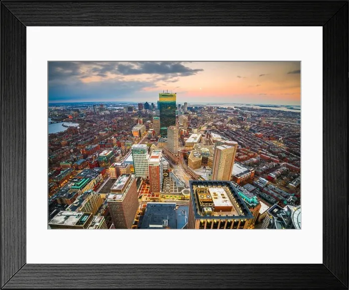 Framed Print : Boston, Massachusetts, USA downtown skyline at dusk Framed Print : Boston, Massachusetts, USA downtown skyline at dusk