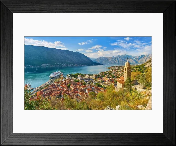 Framed Print : Panoramic view of Kotor Bay, Montenegro Framed Print : Panoramic view of Kotor Bay, Montenegro