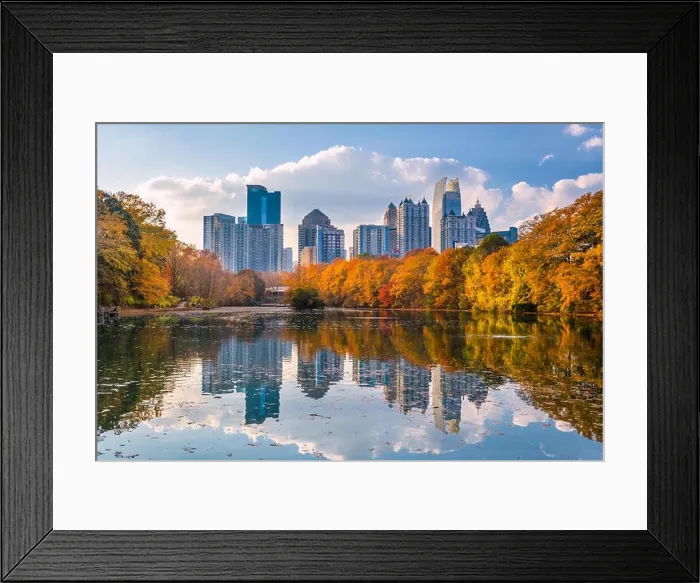 Framed Print : Atlanta, Georgia, USA Piedmont Park skyline in autumn on Lake meer Framed Print : Atlanta, Georgia, USA Piedmont Park skyline in autumn on Lake meer