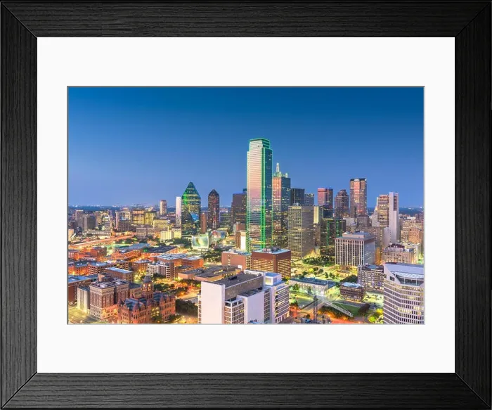 Framed Print : Dallas, Texas, USA skyline over Dealey Plaza Framed Print : Dallas, Texas, USA skyline over Dealey Plaza
