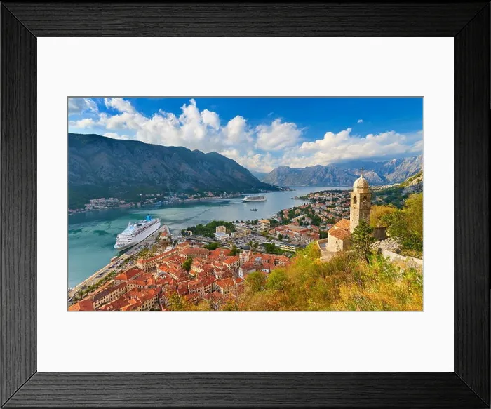 Framed Print : Panoramic view of Kotor Bay, Montenegro Framed Print : Panoramic view of Kotor Bay, Montenegro