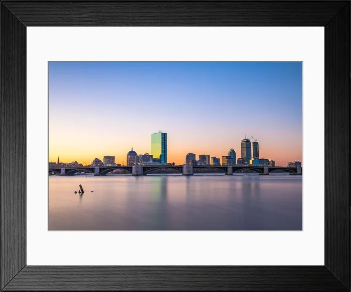 Framed Print : Boston, Massachusetts, USA downtown cityscape from across the Charles River at dawn Framed Print : Boston, Massachusetts, USA downtown cityscape from across the Charles River at dawn