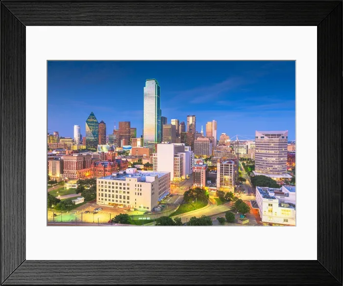 Framed Print : Dallas, Texas, USA skyline over Dealey Plaza Framed Print : Dallas, Texas, USA skyline over Dealey Plaza