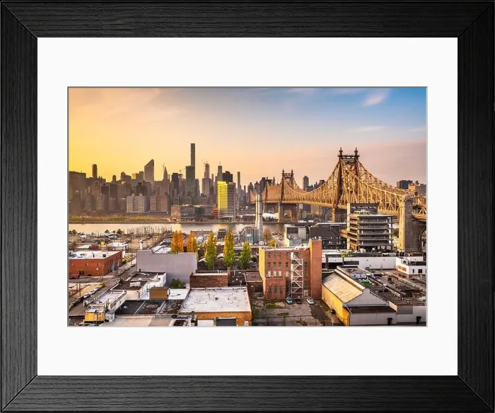Framed Print : New York, New York, USA Manhattan skyline with the Queensboro Bridge Framed Print : New York, New York, USA Manhattan skyline with the Queensboro Bridge
