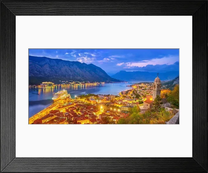 Framed Print : Panoramic view of Kotor Old Town, Montenegro Framed Print : Panoramic view of Kotor Old Town, Montenegro