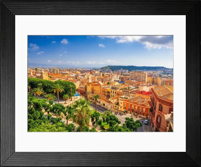 Framed Print : Cagliari, Sardinia, Italy cityscape from above in the morning Framed Print : Cagliari, Sardinia, Italy cityscape from above in the morning