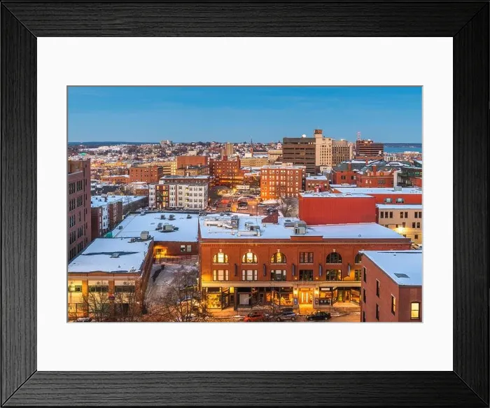 Framed Print : Portland, Maine, USA downtown skyline Framed Print : Portland, Maine, USA downtown skyline