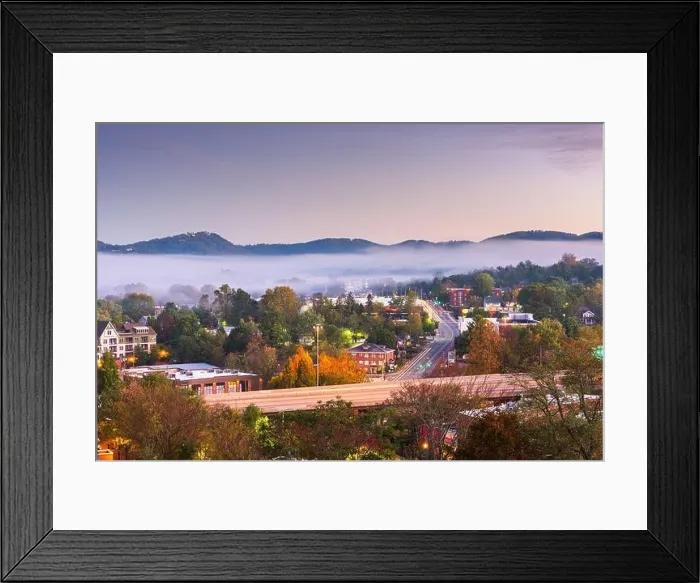 Framed Print : Asheville, North Carolina, USA downtown skyline at dusk Framed Print : Asheville, North Carolina, USA downtown skyline at dusk