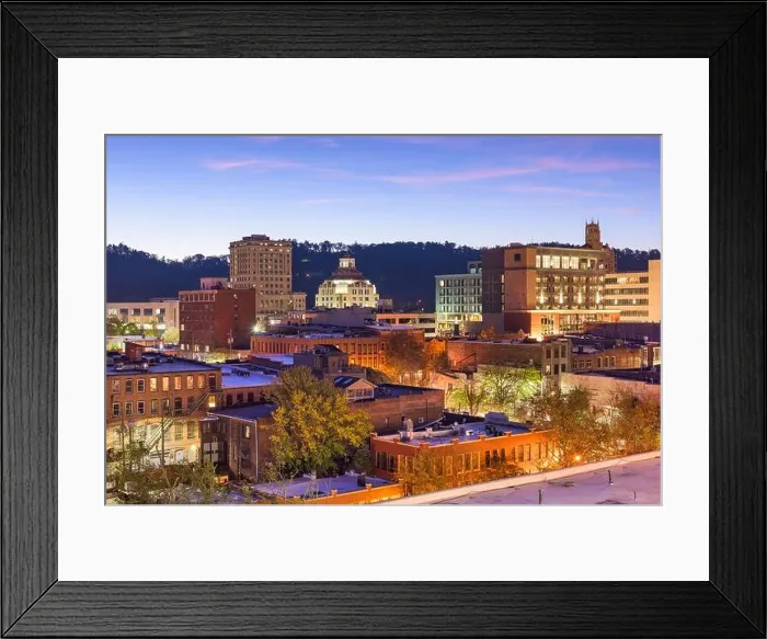 Framed Print : Asheville, North Carolina, USA downtown skyline at dusk Framed Print : Asheville, North Carolina, USA downtown skyline at dusk