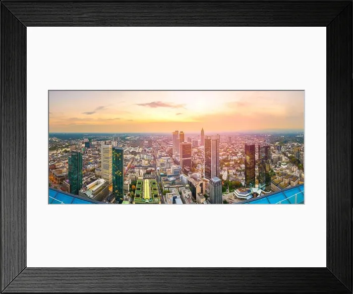 Framed Print : Frankfurt; Germany cityscape from above at dusk Framed Print : Frankfurt; Germany cityscape from above at dusk