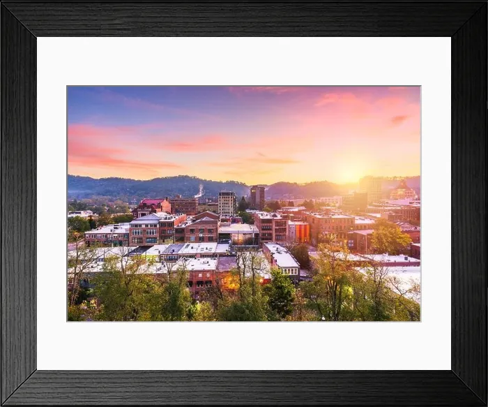 Framed Print : Asheville, North Carolina, USA downtown skyline at dusk Framed Print : Asheville, North Carolina, USA downtown skyline at dusk