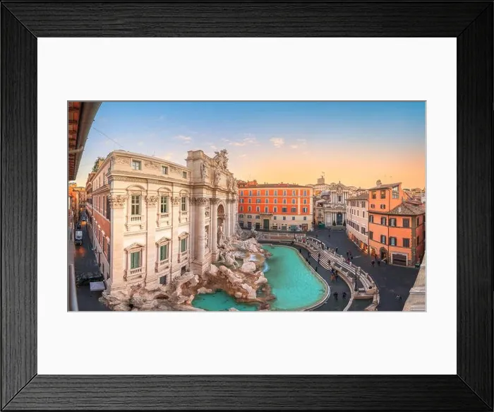 Framed Print : Rome, Italy cityscape overlooking Trevi Fountain at dawn Framed Print : Rome, Italy cityscape overlooking Trevi Fountain at dawn