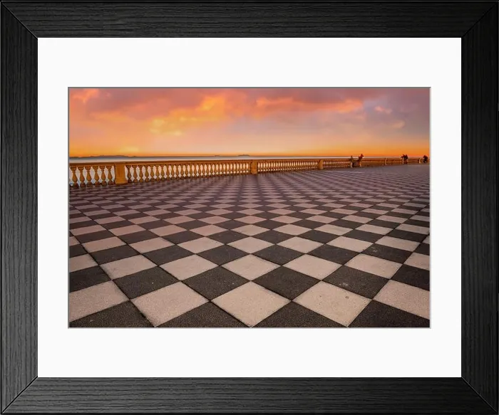Framed Print : Terrazza Mascagni in Livorno, Italy at sunset Framed Print : Terrazza Mascagni in Livorno, Italy at sunset