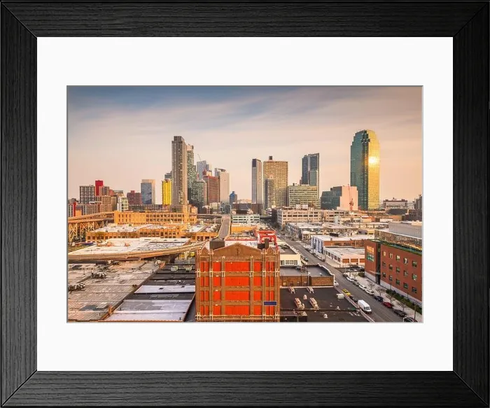 Framed Print : Long Island City, New York, USA downtown borough skyline at dusk Framed Print : Long Island City, New York, USA downtown borough skyline at dusk