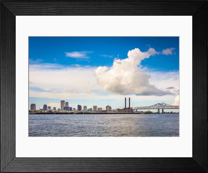 Framed Print : New Orleans, Louisiana, USA downtown city skyline on the Mississippi River Framed Print : New Orleans, Louisiana, USA downtown city skyline on the Mississippi River