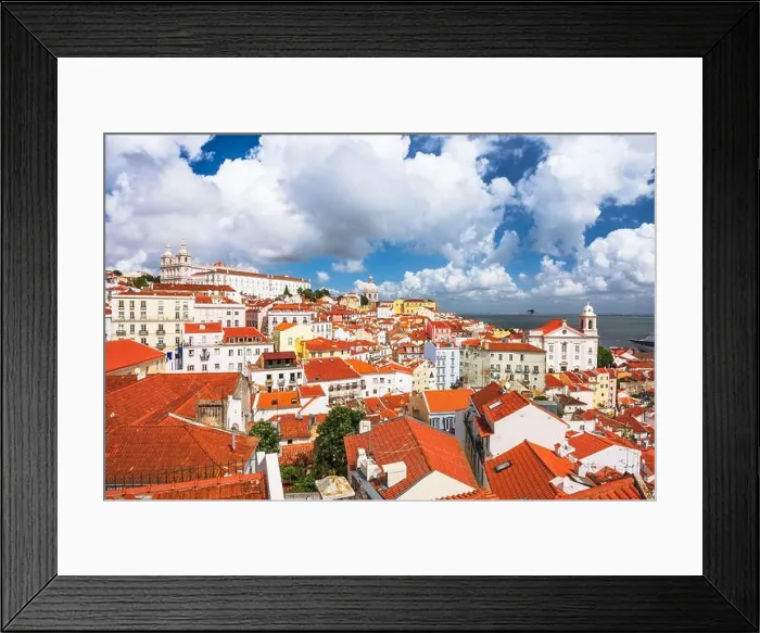 Framed Print : Lisbon, Portugal city skyline over the Alfama district Framed Print : Lisbon, Portugal city skyline over the Alfama district