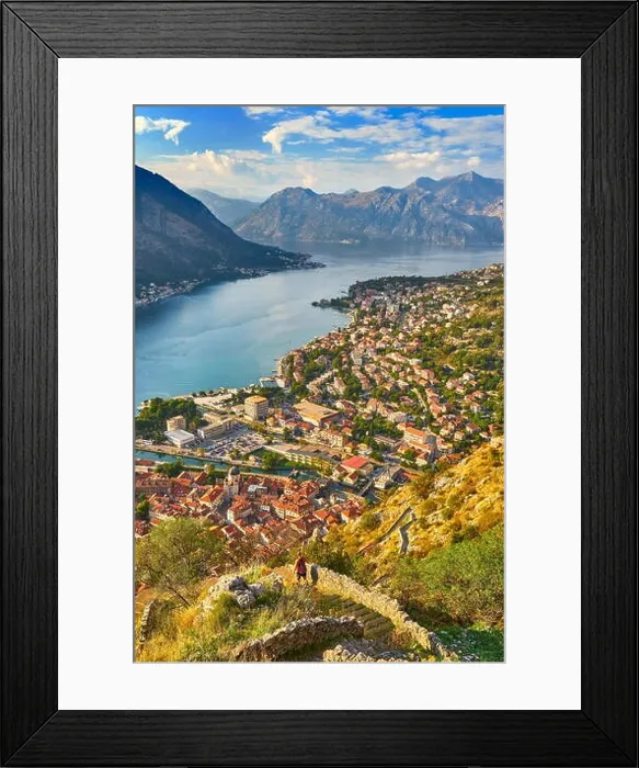 Framed Print : Aerial view of Kotor Old Town, Bay of Kotor, Montenegro Framed Print : Aerial view of Kotor Old Town, Bay of Kotor, Montenegro
