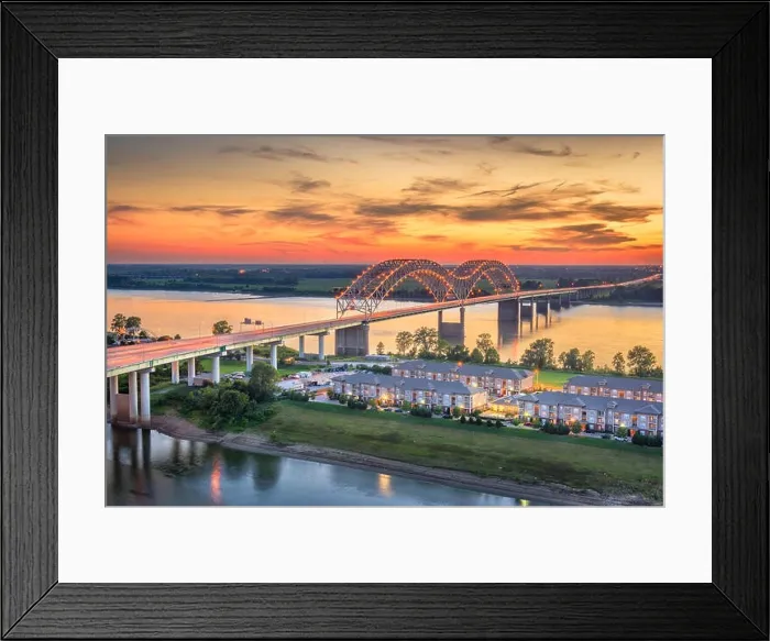 Framed Print : Memphis, Tennessee, USA at Hernando de Soto Bridge
