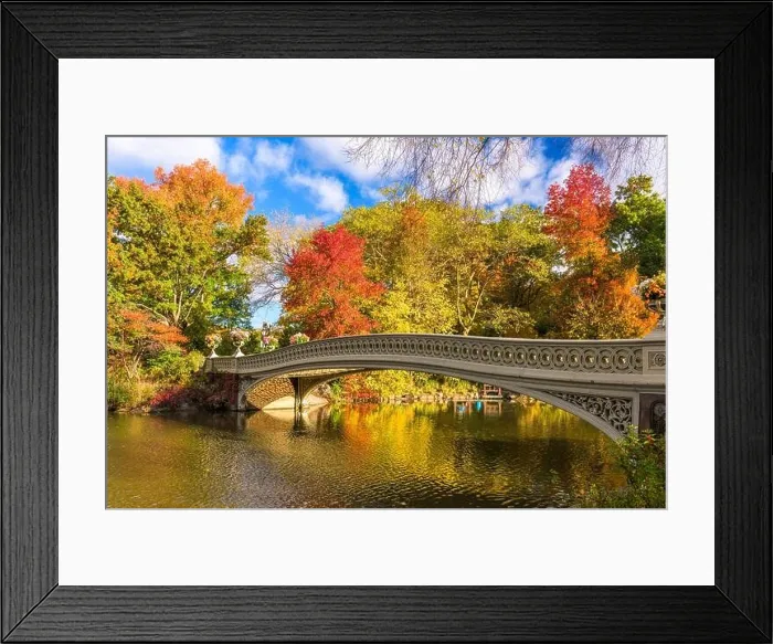 Framed Print : Central Park, New York City, USA at the Lake in autumn season