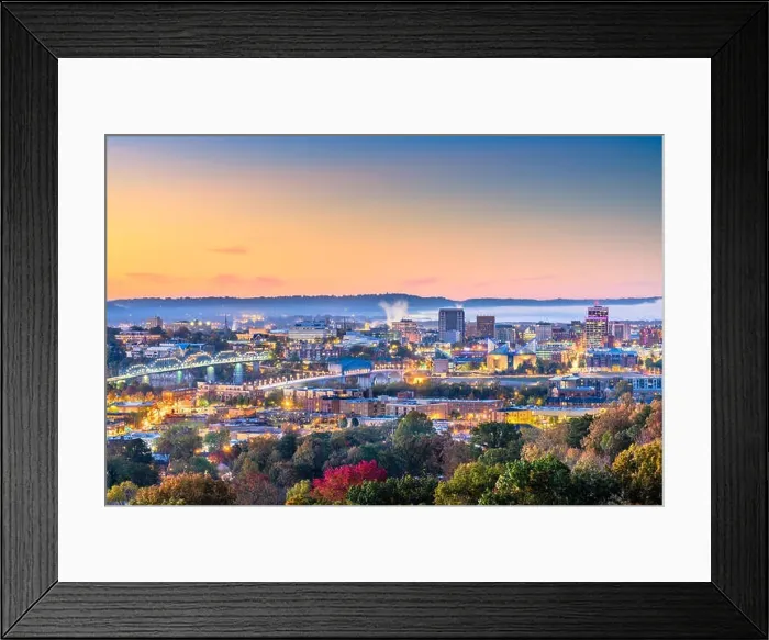 Framed Print : Chattanooga, Tennessee, USA downtown city skyline at dusk Framed Print : Chattanooga, Tennessee, USA downtown city skyline at dusk