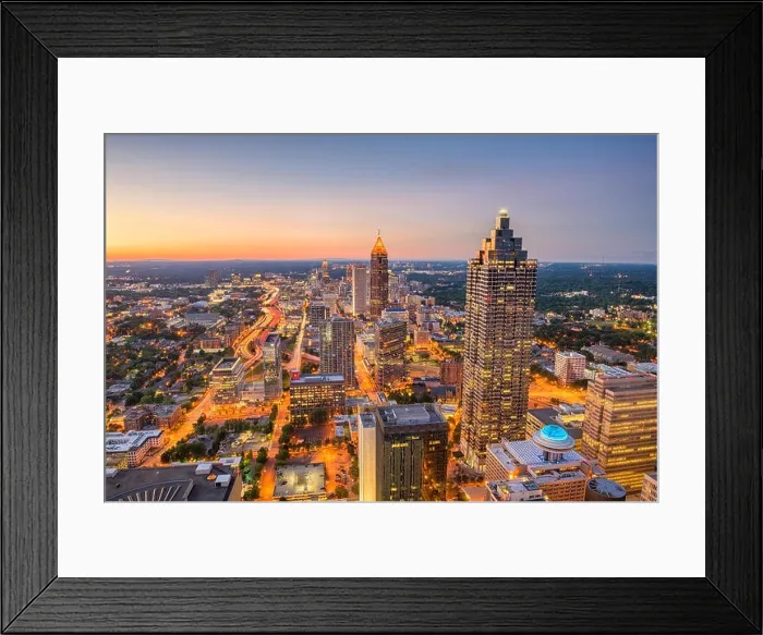 Framed Print : Atlanta, Georgia, USA downtown skyline Framed Print : Atlanta, Georgia, USA downtown skyline