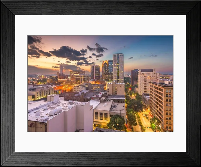 Framed Print : Birmingham, Alabama, USA downtown city skyline at dusk Framed Print : Birmingham, Alabama, USA downtown city skyline at dusk