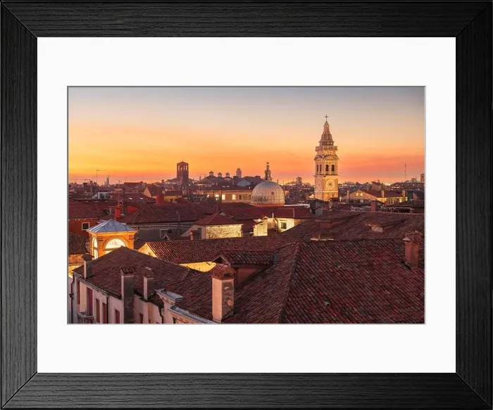 Framed Print : Venice, Italy rooftop skyline and historic landmarks at dusk Framed Print : Venice, Italy rooftop skyline and historic landmarks at dusk