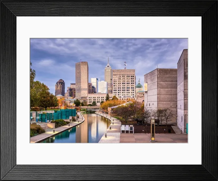 Framed Print : Indianapolis, Indiana, USA skyline on the Canal Walk Framed Print : Indianapolis, Indiana, USA skyline on the Canal Walk