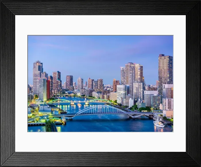 Framed Print : Tokyo, Japan cityscape on the Sumida River Framed Print : Tokyo, Japan cityscape on the Sumida River